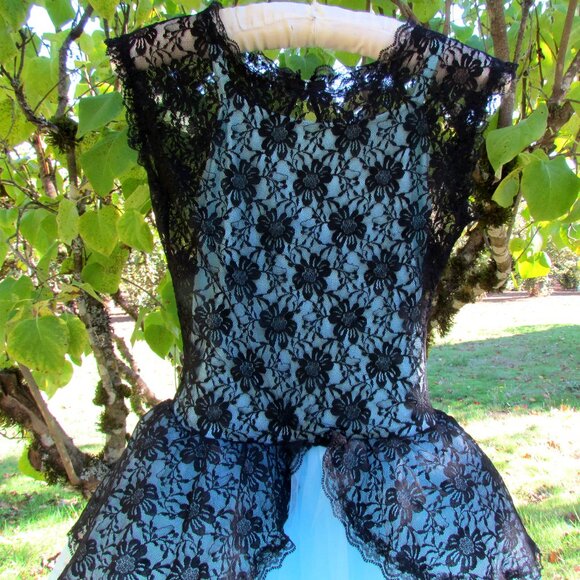 TUTU DRESS, XS-S, AQUA w BLACK LACE REVOLUTION DANCEWEAR BALLERINA, PERFORMANCE - Picture 5 of 8
